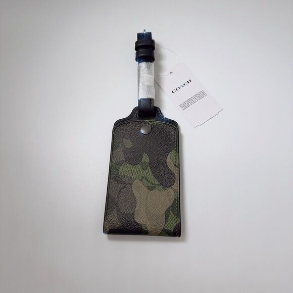 Coach CM033 Luggage Travel Name Tag In Signature Canvas With Green Camo Print - Picture 1 of 8